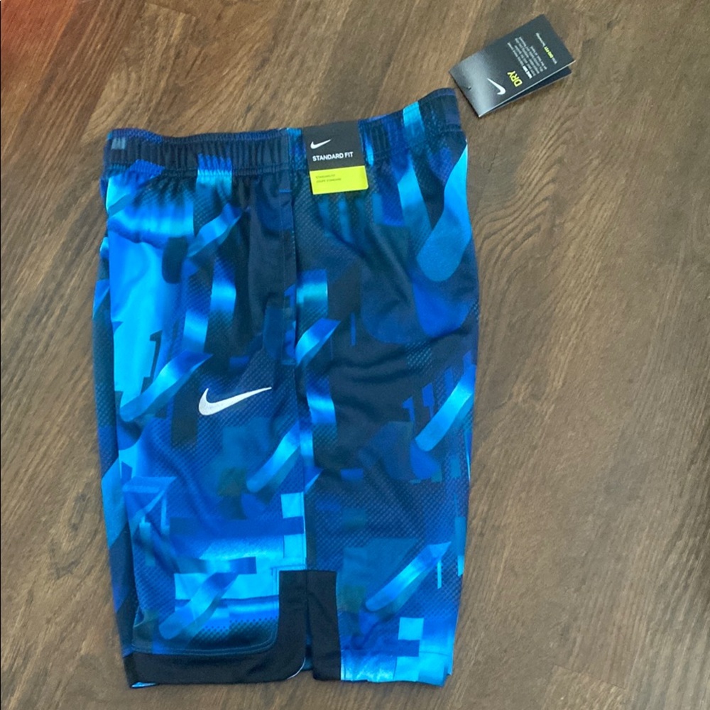 New Nike Dynamic Blue Patterned Shorts
